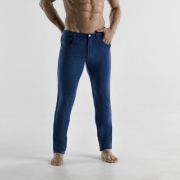 Pantalon stretch 5 poches bleu