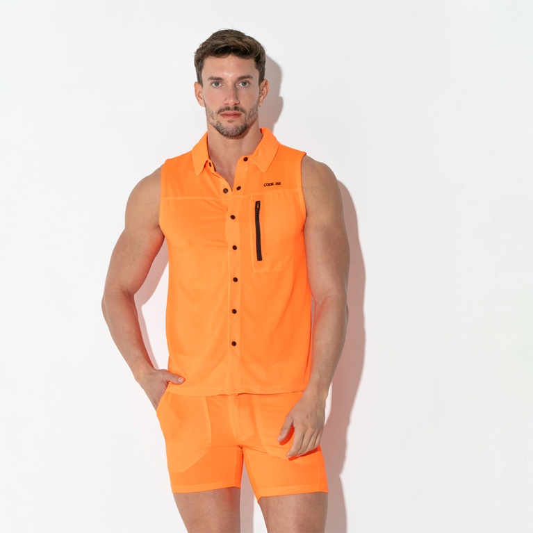 Camiseta sin mangas Vivid coral