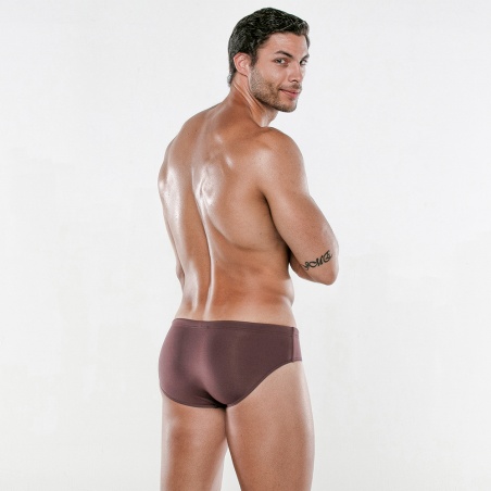 Tan swim brief chocolate