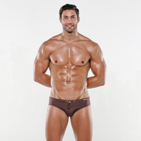 Tan swim brief chocolate