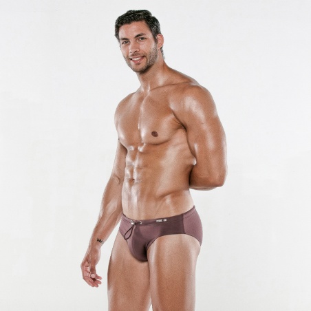 Tan swim brief chocolate