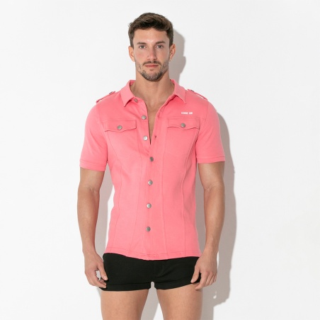 Camisa manga corta Stretch rosa
