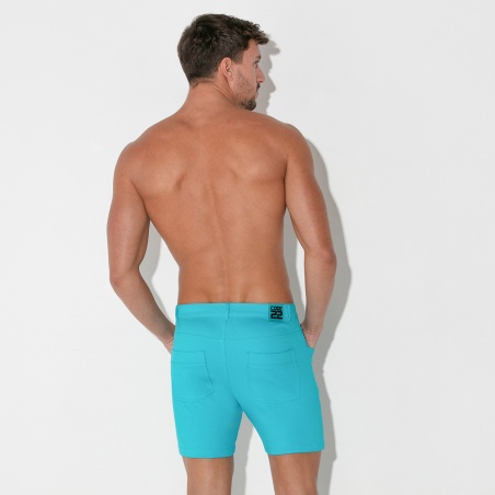 Short 5 poches turquoise