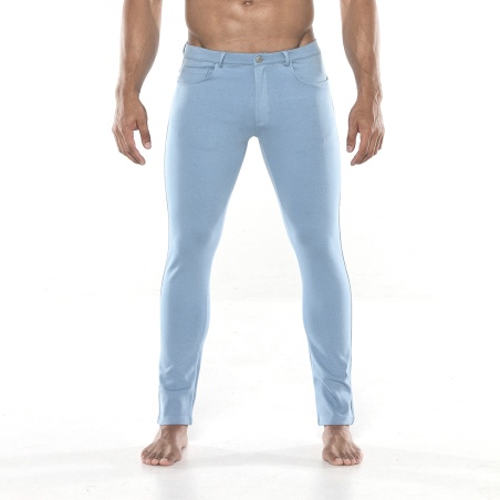 Pantalon Utility 5 poches bleu ciel