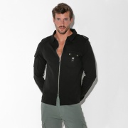 Chemise cargo zippée slim fit noir