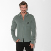 Chemise cargo zippée slim fit kaki