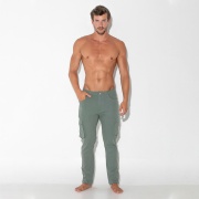 Pantalón stretch cargo caqui