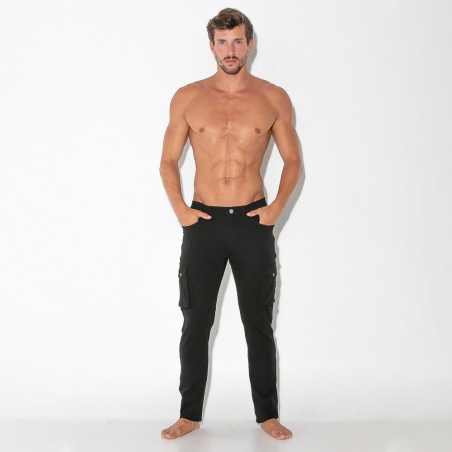 Pantalón stretch cargo negro