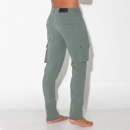 Pantalón stretch cargo caqui