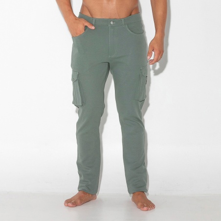 Pantalón stretch cargo caqui