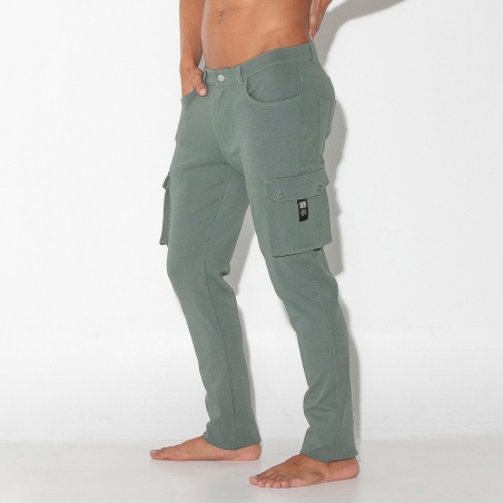 Pantalón stretch cargo caqui