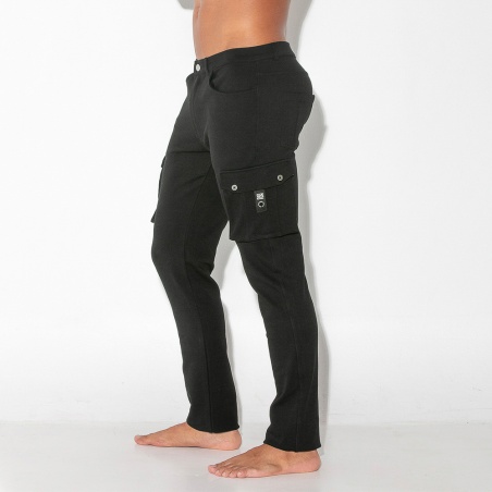 Pantalon stretch cargo noir