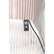 Openwork jacquard hoody off-white