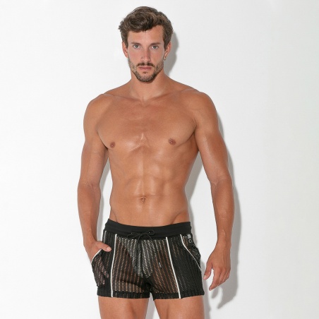 Short en jacquard calado negro