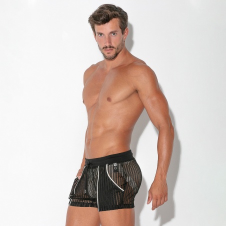 Short en jacquard calado negro