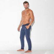 Pantalon jogger imprimé géométrique blue marine