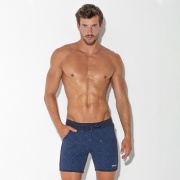 Short imprimé géométrique blue marine
