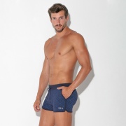 Geometric print mini short navy blue