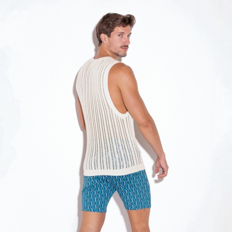 Knitted stripe tanktop off-white