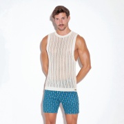 Knitted stripe tanktop off-white