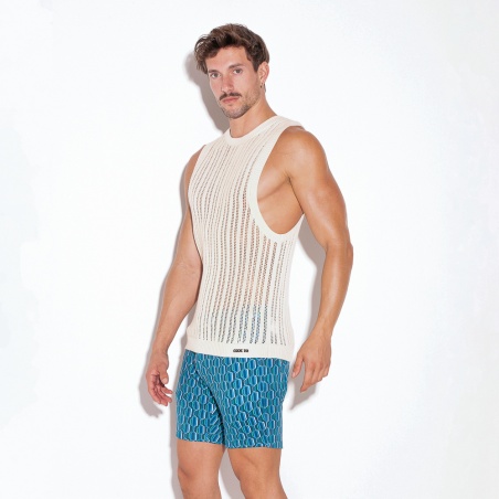 Knitted stripe tanktop off-white