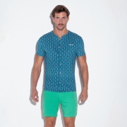 T-shirt slim fit baseball bleu