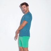 T-shirt slim fit baseball bleu