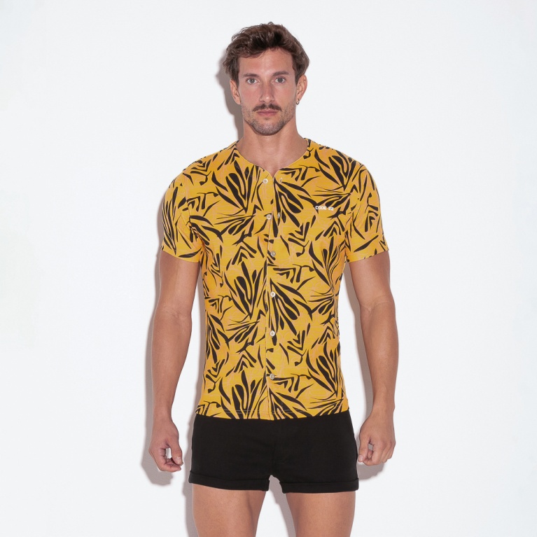 T-shirt slim fit baseball mandarine