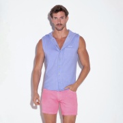 Vintage sleeveless hoody sky blue