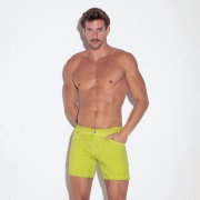 Short vintage 5 poches citron vert