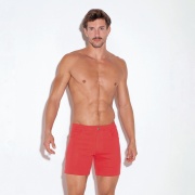 5 pocket short coral red