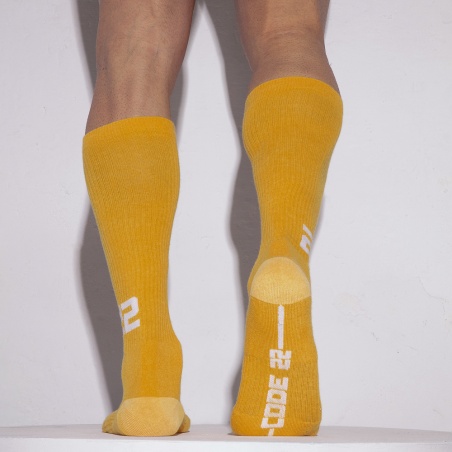 Vintage over the calf sock yellow