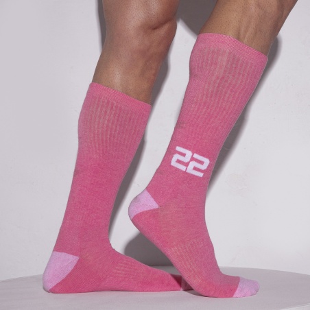 Vintage over the calf sock pink