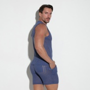 Crochet knit tanktop blue