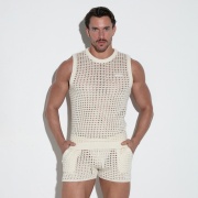 Crochet knit tanktop off-white