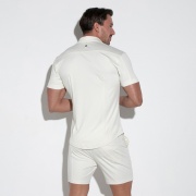 Silky stretch short sleeve shirt off-white