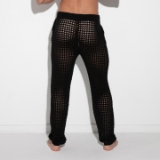 Crochet knit pant black