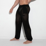 Crochet knit pant black
