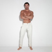 Silky cuffed stretch pant off-white