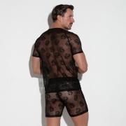 T-shirt en dentelle noir