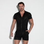Brigade jacquard romper black