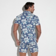 Chemise stretch coupe slim bleu marine