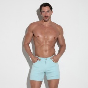 5 pocket short aqua