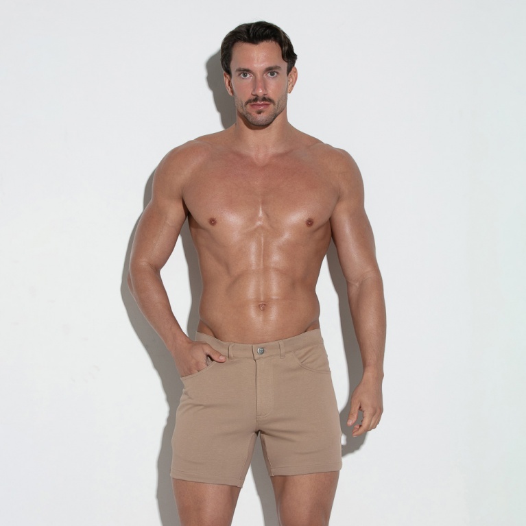 Short 5 bolsillo latte