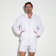 Prisma piqué jacket white