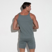 Camiseta tank de canalé essential gris carbón