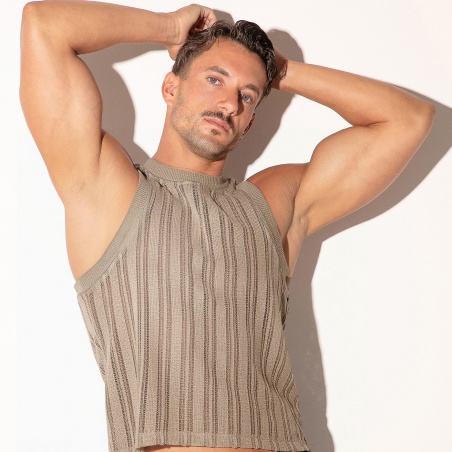 Oasis openwork tank top latte