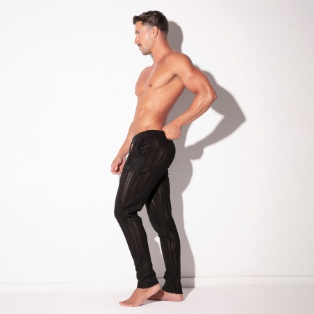 Pantalón jogger Oasis de jacquard calado negro