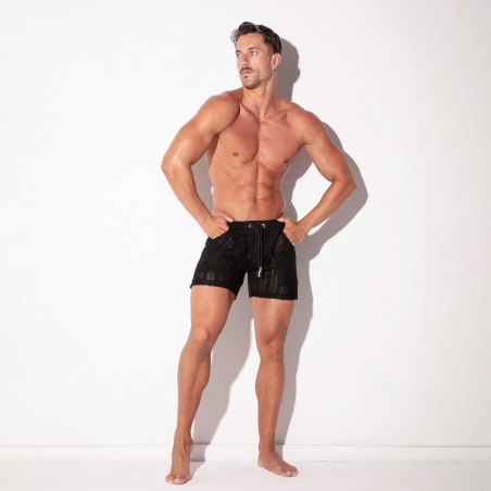 Short Oasis en jacquard ajouré noir