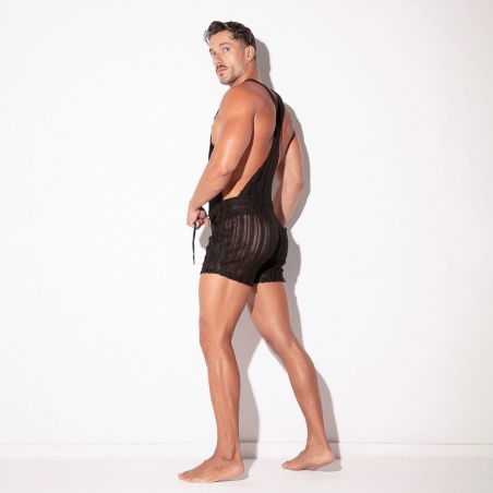 Salopette courte Oasis en jacquard ajouré noir